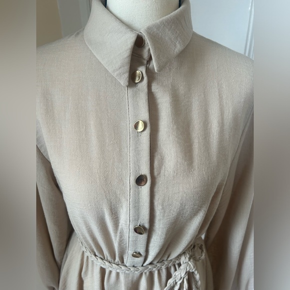 Zara Shirt Dress with Braided Belt - Picture 9 of 15